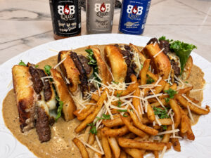 Garlic Parmesan Dipped Smash Burgers